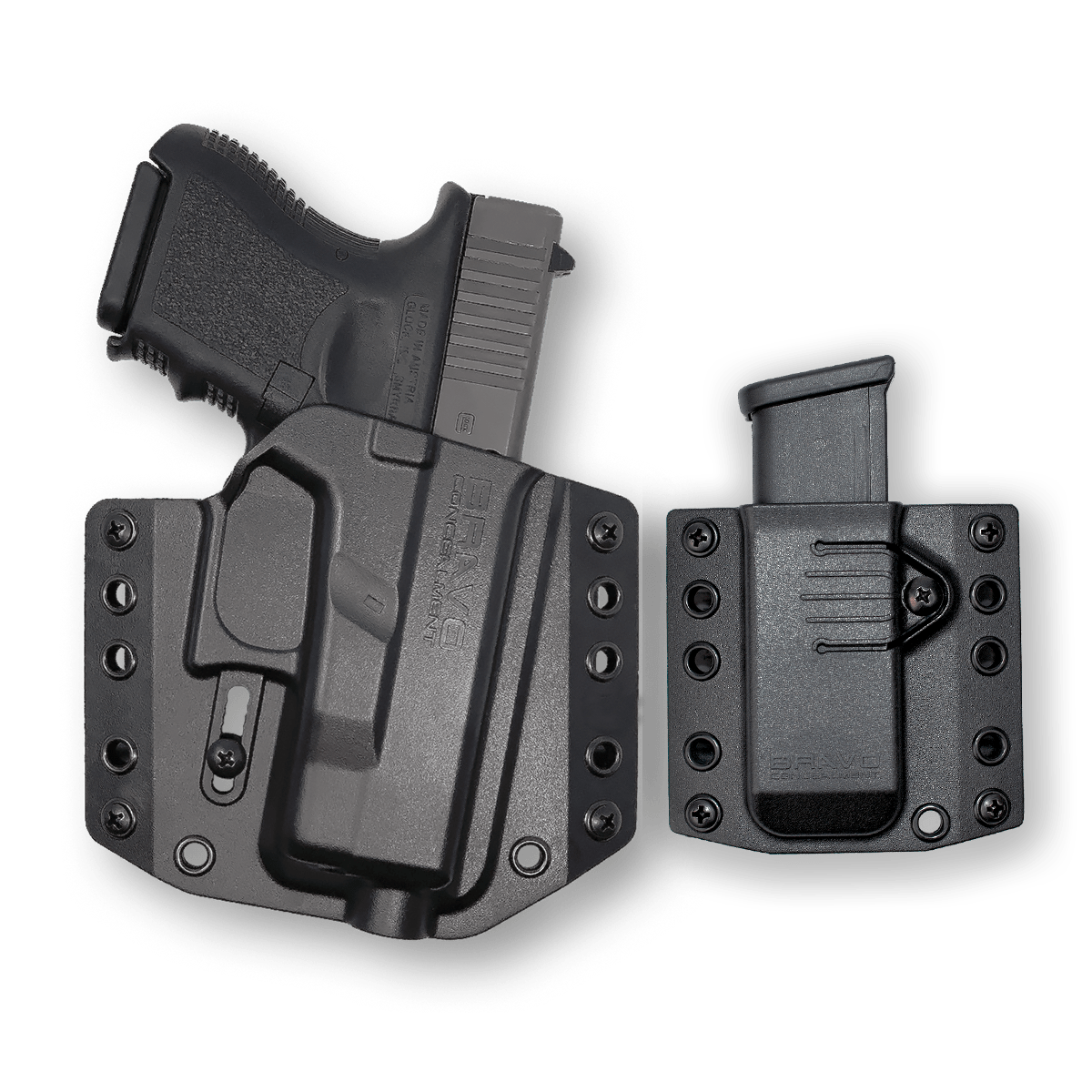 Glock 27 Gun Holster Combo OWB Concealed Carry Bravo Concealment