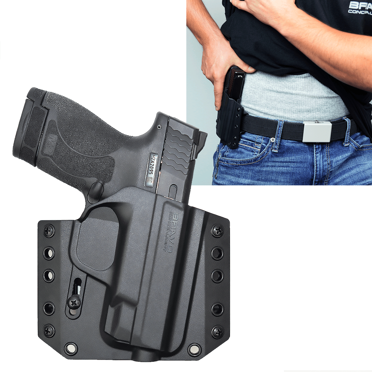 OWB Hip Holster For M&P Shield 9mm, 40 S&W, 45 ACP & Similar - Ambidextrous, Level 1, Nylon With Clip (Wyoming Holster)-1000059