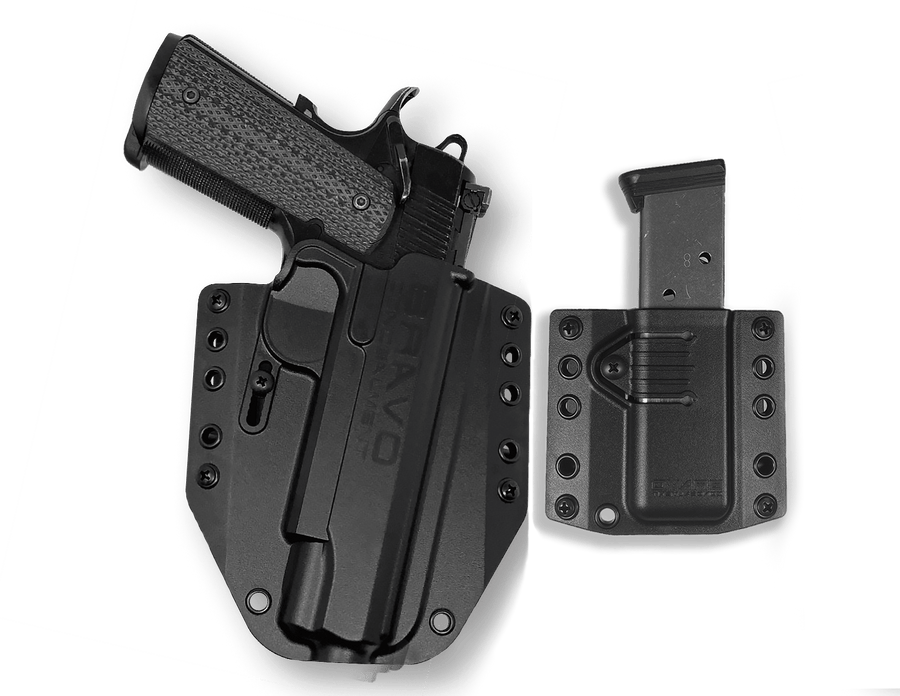 1911 NightHawk 5" (rail) OWB Holster Combo - Bravo Concealment