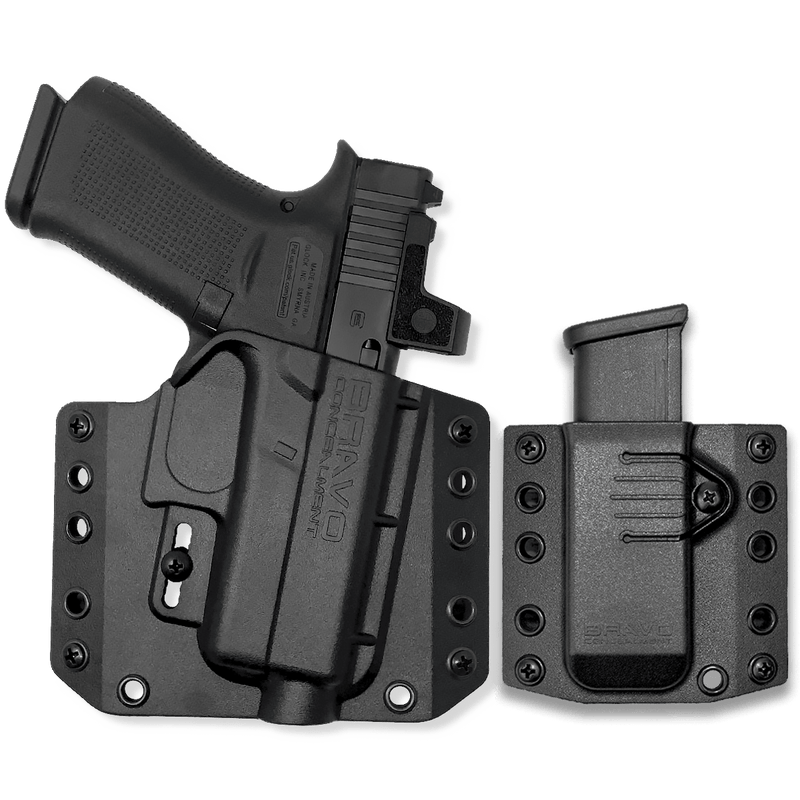 Glock 43X MOS Gun Holster Combo | OWB Concealed Carry– Bravo