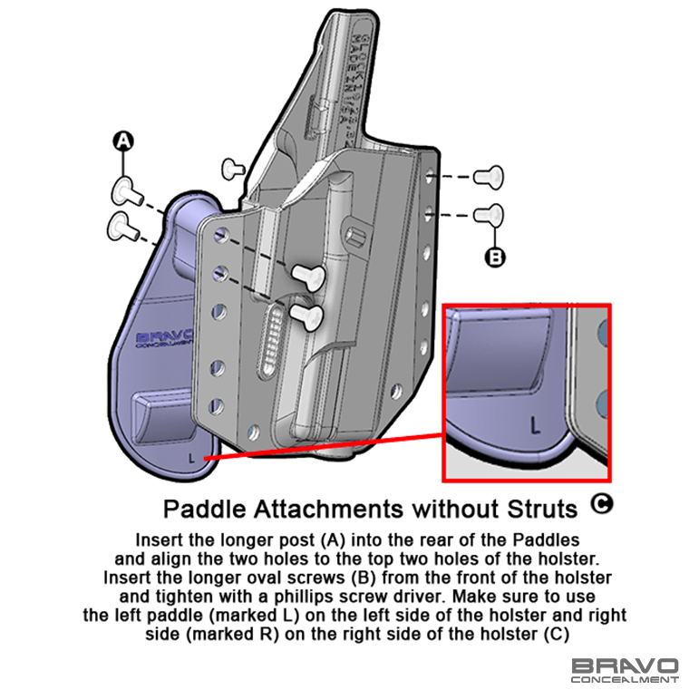 Paddle Attachments OWB Concealment Holsters Bravo Concealment